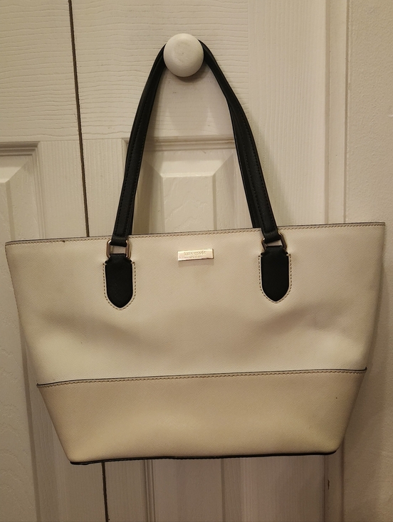 kate spade Handbags - kate spade Two-Tone Cream and Black Structured Tote